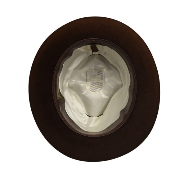 Vintage Peschel Brown Fedora Hat Mens M Wool Felt Made In Czechoslovakia - Picture 5 of 11